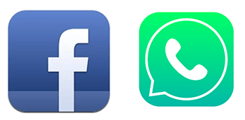 Facebook and WhatsApp icons