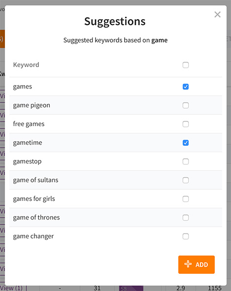 Suggested keywords feature from TheTool