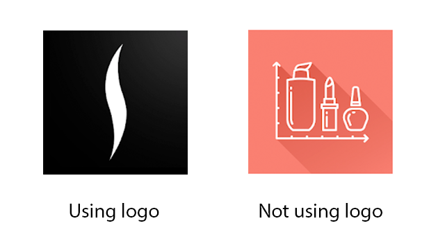 Logo and no logo for app icon