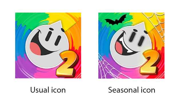 Seasonal vs usual icon